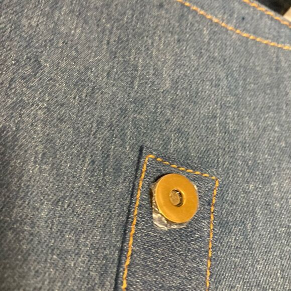 House of Harlow 1960 Denim Crossbody Purse Bag Adjustable Strap Chain Buckle - Picture 7 of 10